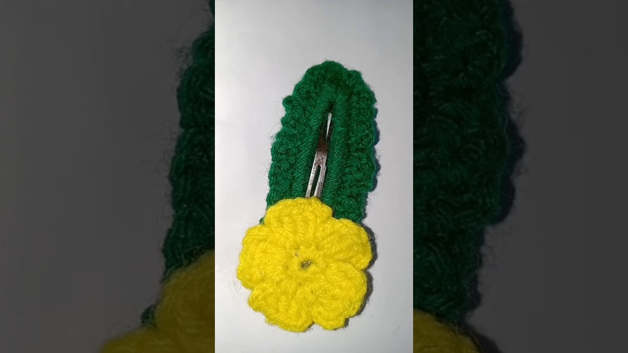 crochet hair clip ❤️🥰#shorts #youtubeshorts #viral #trending #diy #crochet