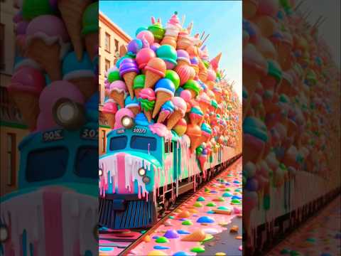 A beautiful ice cream train is coming🥱😋🤗#train #icecreamtrain #beautifulicecreamtrain #aiart #viral