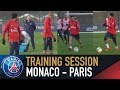 TRAINING SESSION - ENTRAINEMENT avant MONACO - PARIS with Neymar Jr, Kylian Mbappé, Edinson Cavani