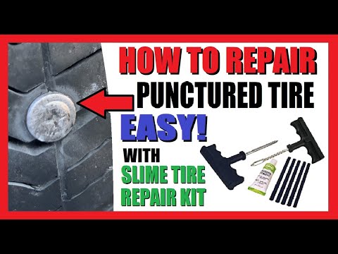 How to Fix a Punctured Tire - Slime Tire Repair Plug Kit - Easy! - TO THE POINT, NO NONSENSE! - Tyre