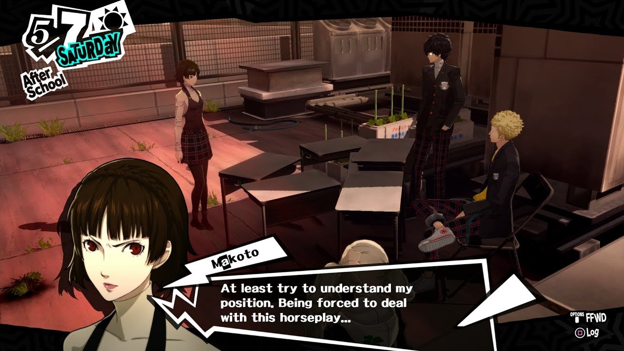 Persona 5 - Makoto Meets the gang's in school Roof! HQ