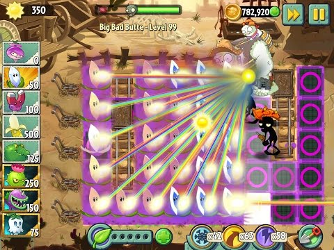 Plants vs Zombies 2 Big Bad Butte Epic Hack - Level 99 - Magnifying Grasses