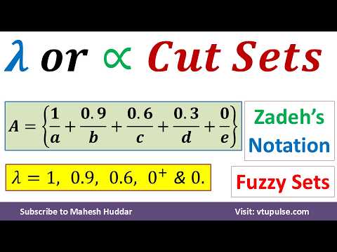 16.1 Find lambda cut sets alpha cut sets using Zadeh notation in Fuzzy Logic by Vidya Mahesh Huddar