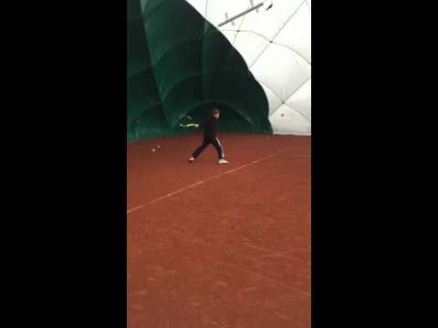 Viktor Kirov Footwork from backhand side 9 years old