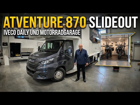 ATVenture 870 mit Slideout & Motorradgarage – Das ultimative Wohnmobil! 😱 Iveco Daily mit Slideout!