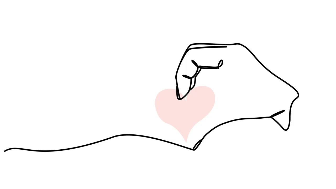 continuous hand love drawing with one line. vector illustration