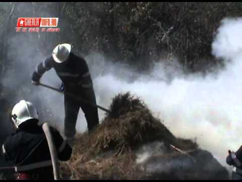 Incendiu gospodarie Alunis - Cluj: au ars tone de fan!