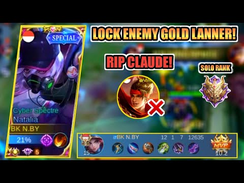 NATALIA ROAM LOCK ENEMY GOLD LANNER❗BUILD NATALIA TOP 1 GLOBAL 2023 ~ MLBB