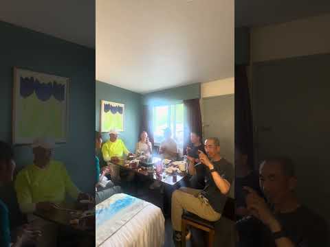 Patrick and his team mates singing Hometown nostalgia