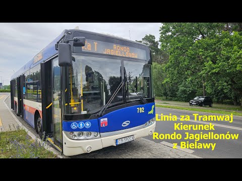 Linia za Tramwaj Kierunek Rondo Jagiellonów (Kurs z Bielaw) w Bydgoszczy. Przejazd z 2025r.