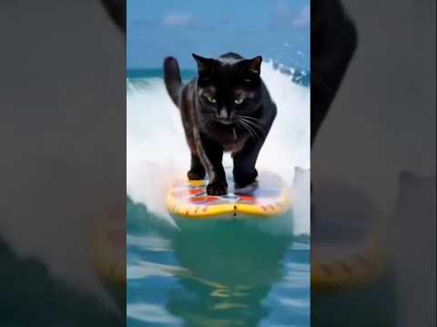 "Cat Learns to Surf! | Unbelievable Talent"