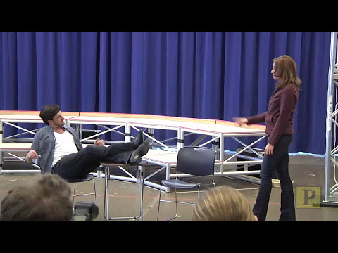 Broadway sneak preview of Leap of Faith showing Raúl Esparza leading a tent-revival number