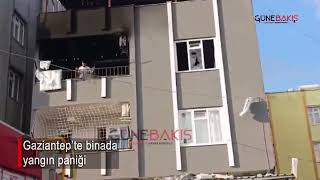 Gaziantep’te binada yangın paniği #gazikent #gaziantep #yangın