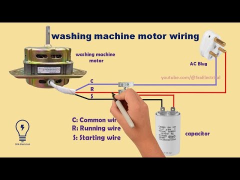 washing machine motor wiring diagram | brancher un moteur machine à laver avec un condensateur