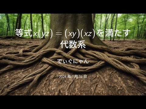 【集合論・組み紐群】等式x(yz)=(xy)(xz)を満たす代数系