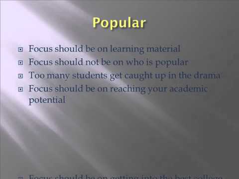 High school 1: Being popular does not bring academic success