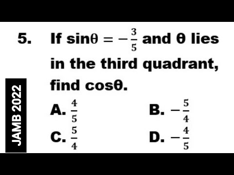 JAMB 2023:  (5) |Jamb Mathematics 2022 Past Questions | Complete Solution