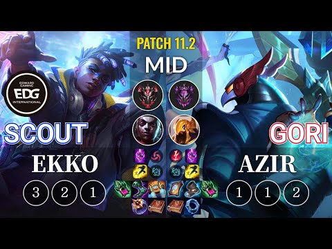EDG Scout Ekko vs Gori Azir Mid - KR Patch 11.2
