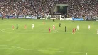 Fans running on the field AC Roma vs Real Madrid Cotton Bowl 7/29/13