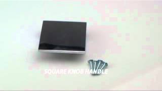 Small Polished Chrome Square Knob Handle