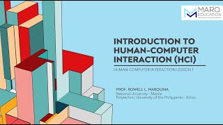 HCI  Lesson 1:  Introduction to Human Computer Interaction