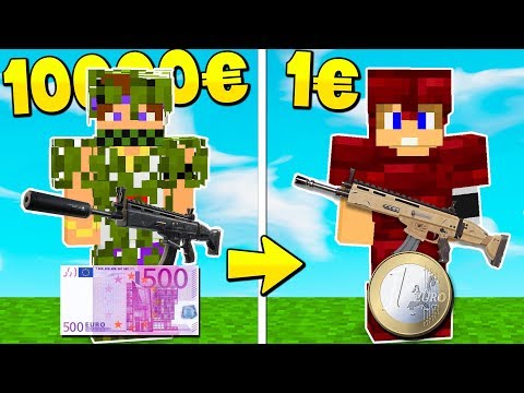 EQUIPAGGIAMENTO 10000€ vs 1€ - SCAR vs SILENZIATO- Minecraft ITA