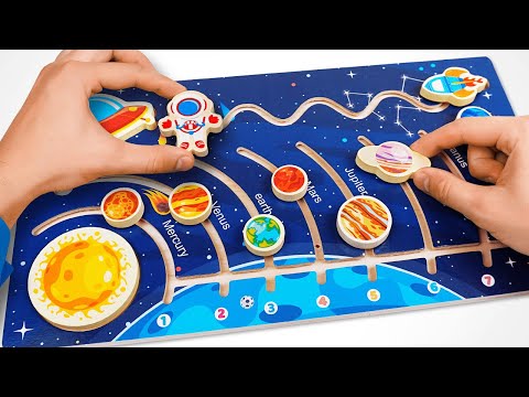 Learn Solar System and Fun Facts with Activity Puzzle for Toddlers | Planets Video for Kids