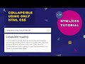 Collapsible/Dropdown Using Only HTML CSS | CSS Tutorial | Enhance Coding | SEO Friendly