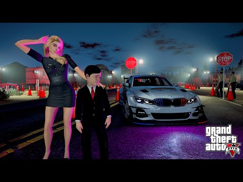 CRAZY KID GETS HIS BMW MODIFIED WITH A POLICE OUTFIT! (A POLICE GIRL FALLS IN LOVE!) - GTA 5