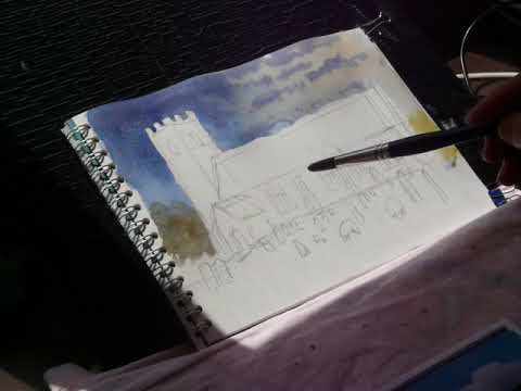 Thumbnail of How To Paint A Church Using Watercolour Stage 1.