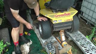 How to change Drive wheel on Greenfield rider mower, what to expect. Please subscribe for more tips