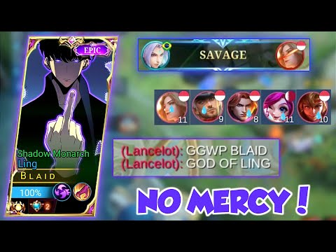 SAVAGE ! LING FASTHAND & ON POINT + AGGRESIVE MODE DESTROY ALL ENEMY ! TOP GLOBAL LING - MLBB