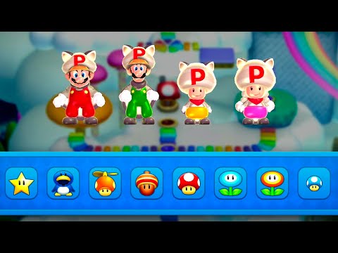 New Super Mario Bros U Deluxe – 4 Players World 7 Co Op Walkthrough