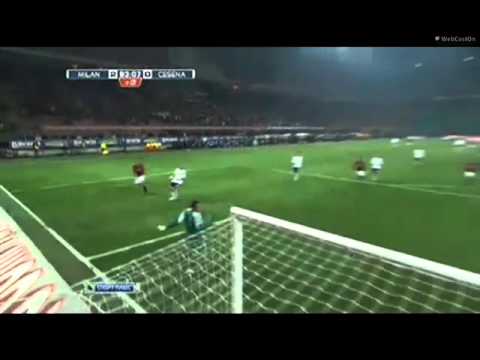 AC Milan vs Cesena 2-0 Zlatan Ibrahimovic goal 23-01-2011