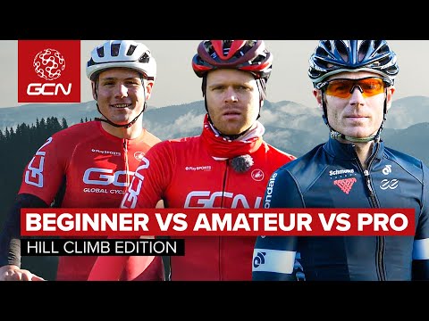 How Fast Do Pros Cycle Uphill? | Beginner VS Amateur VS Pro: Hill Climb Edition