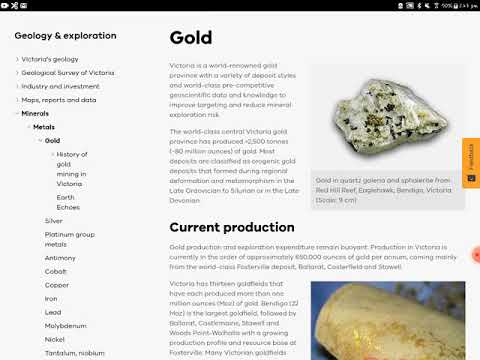 How is Gold deposited in Geological Structures