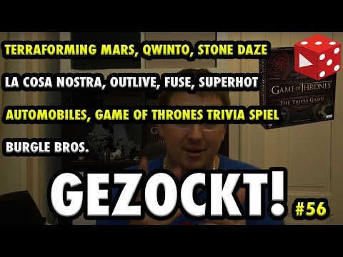 Gezockt! #56, TFM, Qwinto, Outlive, Game of Thrones Trivia Spiel, Stone Daze, La Rosa Nostra, uvm.