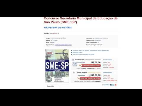 Apostila PROFESSOR DE HISTÓRIA - Concurso Secretaria Municipal da Educação de São Paulo (SME / SP)
