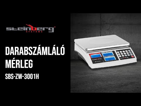 Videó - B-termék Darabszámláló mérleg - 30 kg / 1 g - fehér