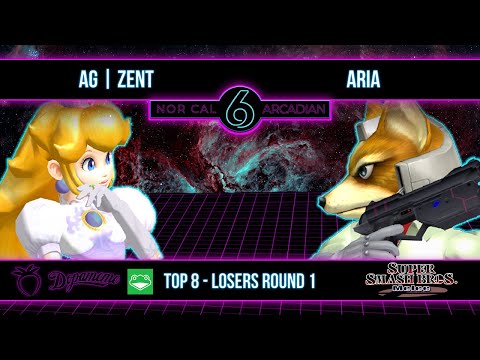 NorCal Arcadian 6 - Ag | ZENT (Peach) VS Aria (Fox) - SSBM - Top 8 Losers Round 1