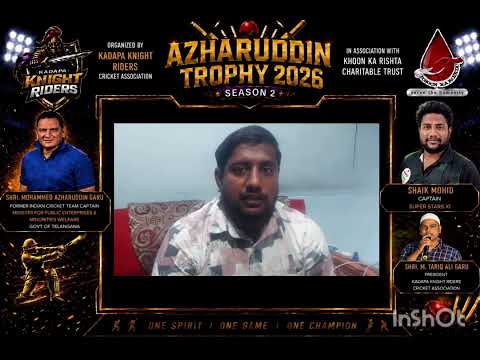 Azharuddin Trophy 2026 Season 2Captain Of Super Stars XI