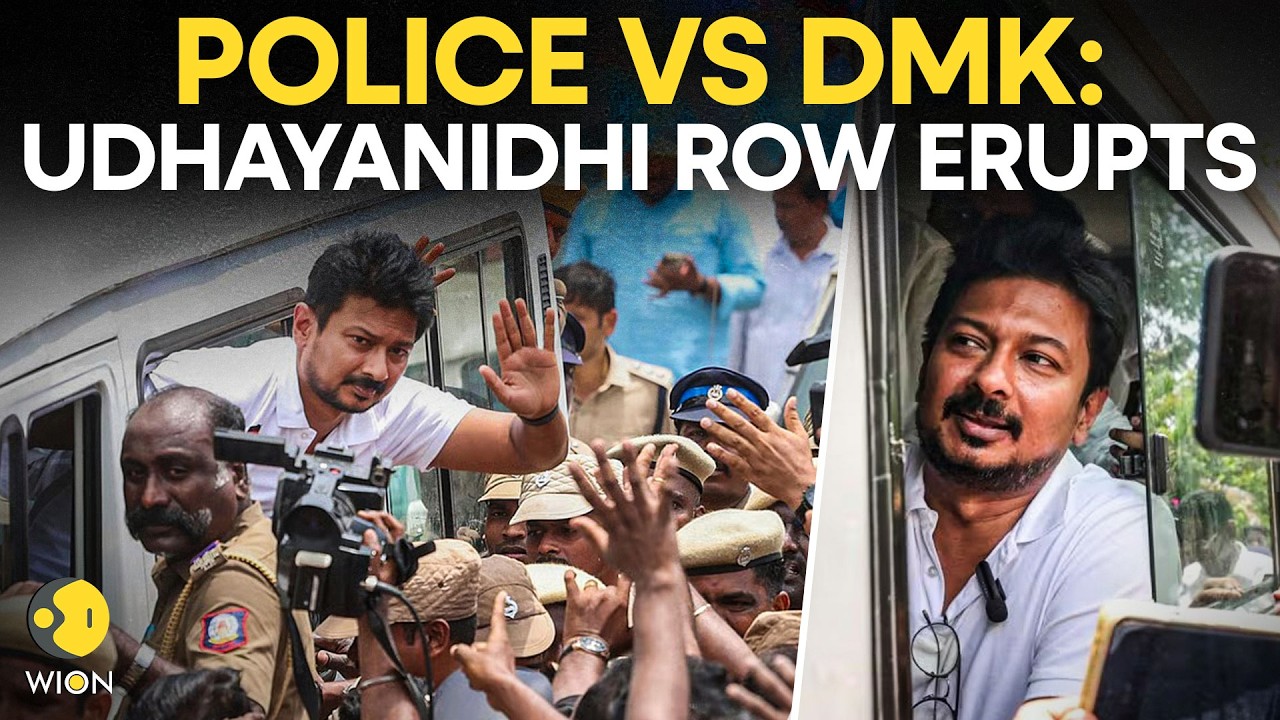 Udhayanidhi Stalin Arrest Row LIVE: DMK Protest Erupts Outside Police Station in Thanjavur | WION