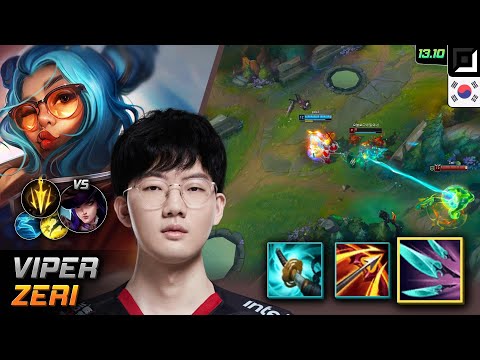Viper Zeri Adc vs Caitlyn - Viper Zeri Match Highlight - LOL KR Challenger Patch 13.10