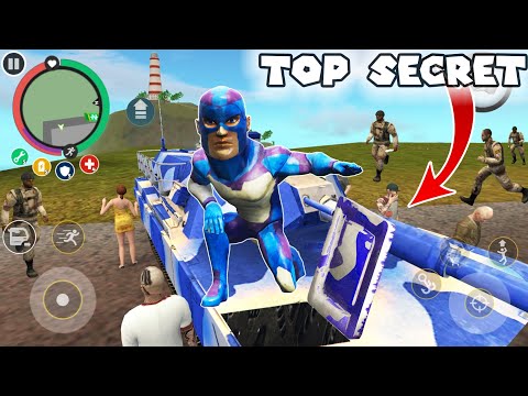 Enter in Police Blue Tank in Rope Hero Vice Town Top Secret Military Tank Trick Game Definition Army