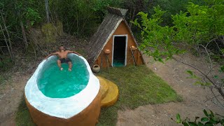 Build The Most Shelter House And Bath Pool Underground