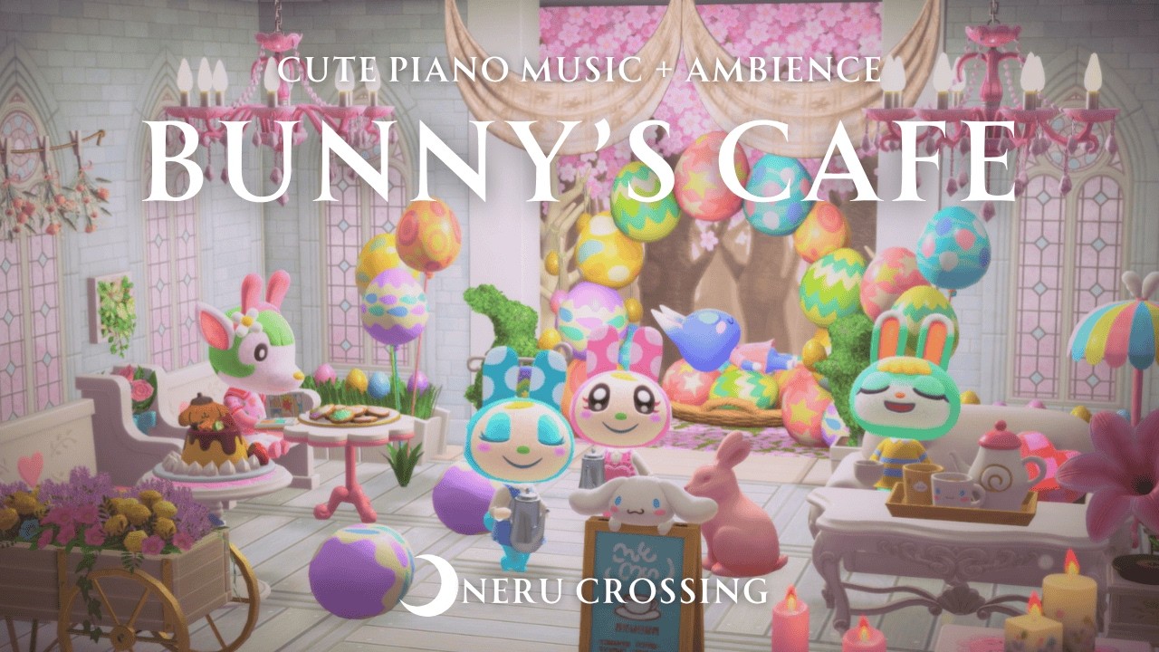 【あつ森BGM】イースターのうさぎカフェ｜可愛いピアノ曲＋環境音｜途中広告なし｜3時間｜作業用・勉強用BGM【ACNH】