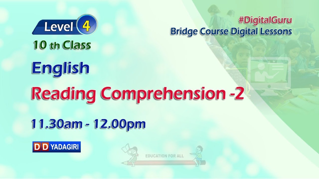(Level-4) 10th English || Reading Comprehension-2 || School Education || July 28, 2021