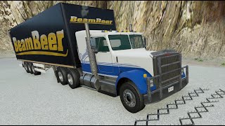 BeamNG Drive - Truck vs Spike Strip Crashes #1 CarcrashbobMr77