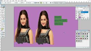 Simple example to Replacing image background dividing two images with writing text.