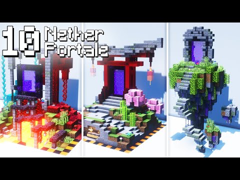 10 Nether Portals in Minecraft 🔟 Build Minecraft Nether Portal english